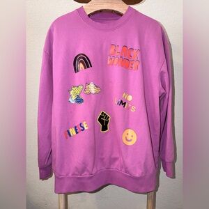Black History Month Black Lives Matter purple sweatshirt size large -D